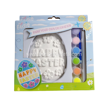 Easter Plaster Painting with 6 color acrylic paint